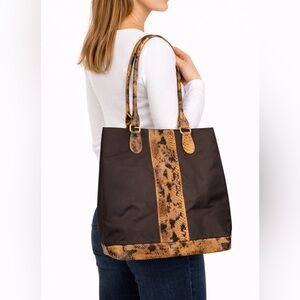 Brown and snake skin tote bag NWT
